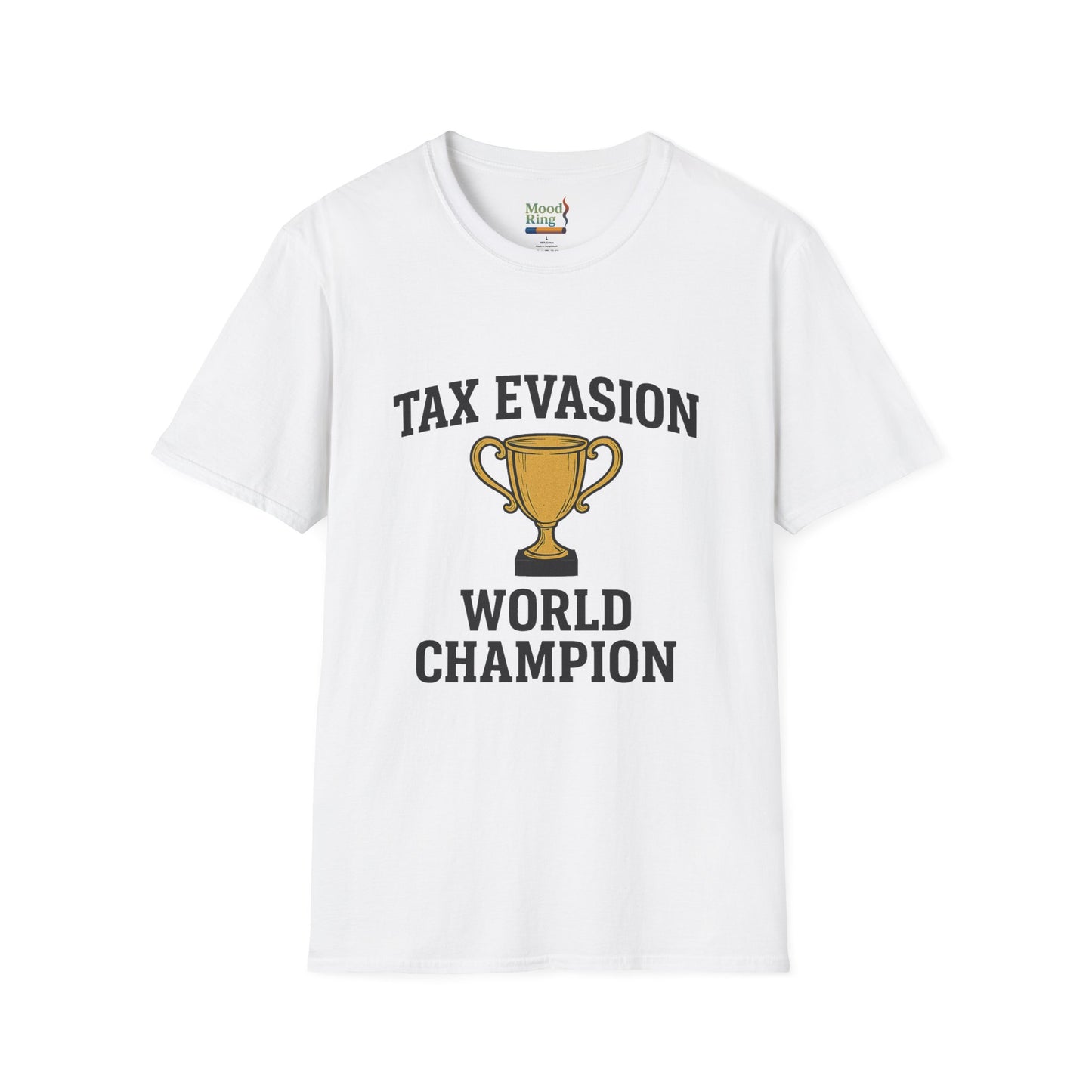 Tax Evasion World Champion Unisex T-Shirt, Funny Tees, Gift for Accountants, Humor Shirt, Tax Day Celebration, Quirky Statement Tee